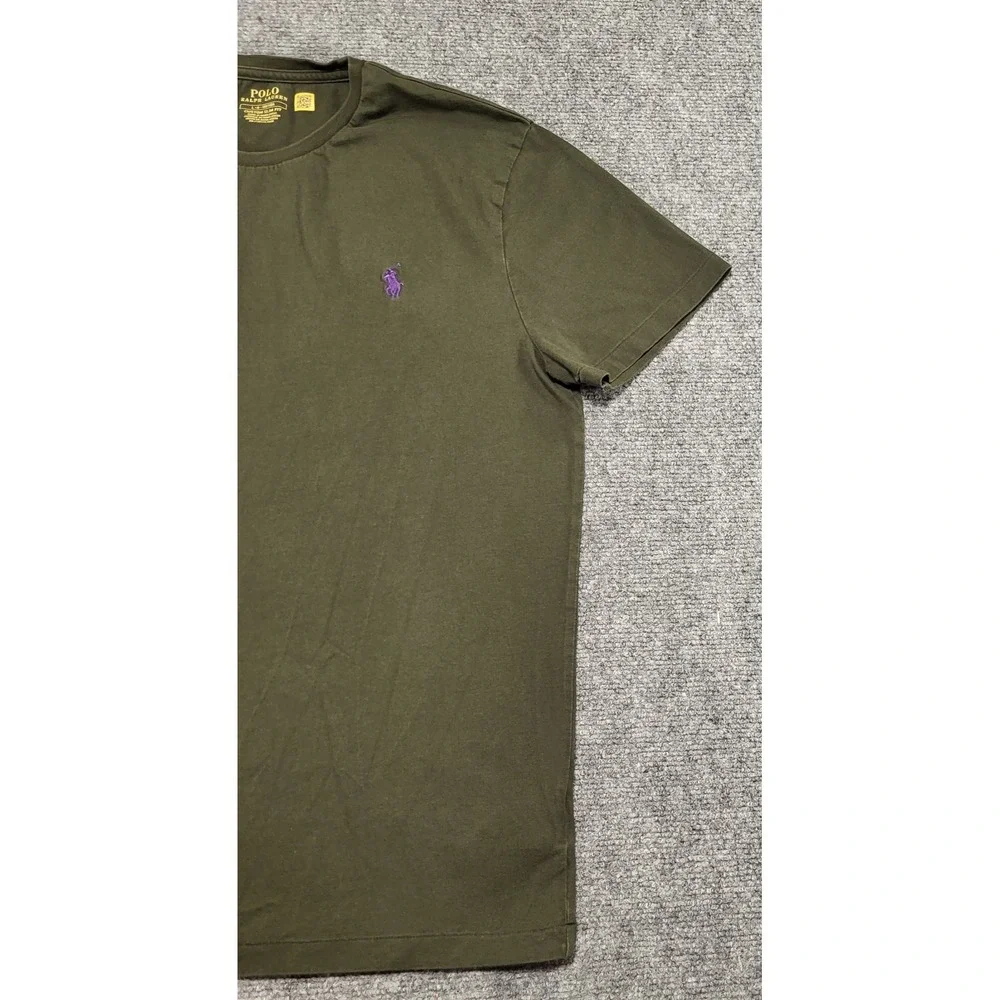 POLO Ralph Lauren Custom Slim Fit Jersey Crewneck T-Shirt Olive Green Size Large